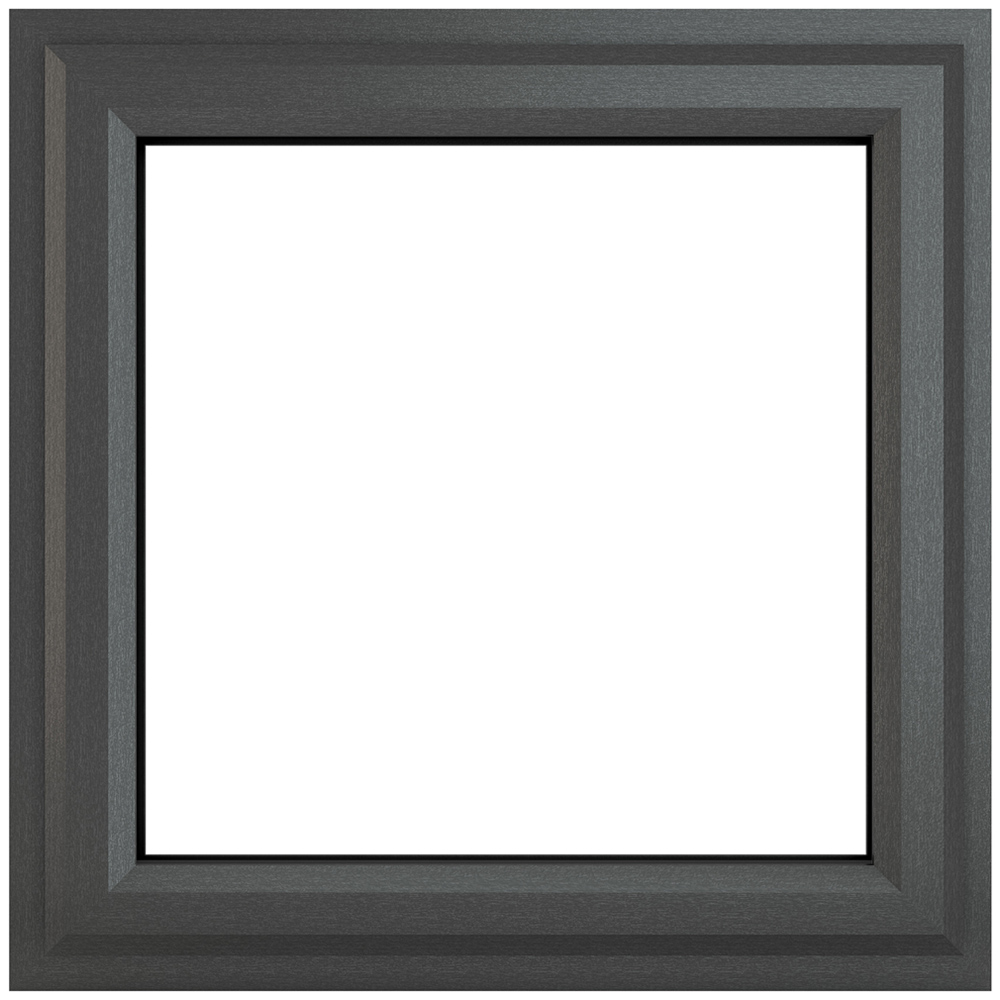 Crystal uPVC Triple Glazed Window Top Hung Opener Grey White Clear Glass 820x820mm Image 1