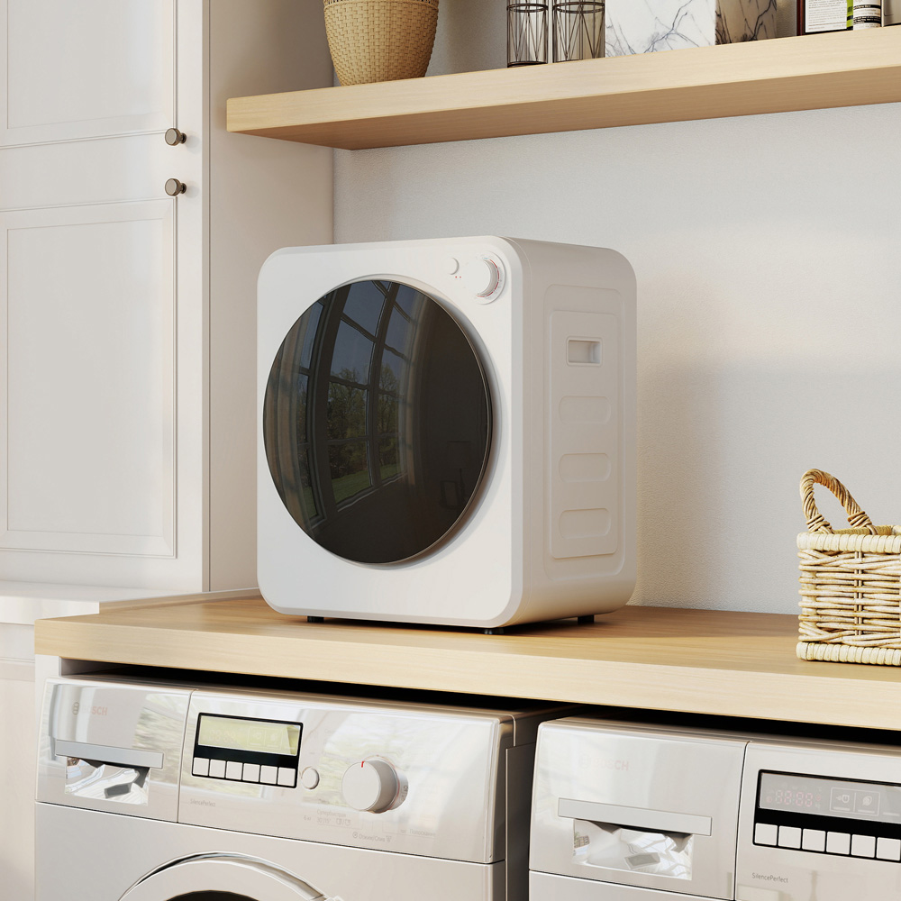 HOMCOM White Front Load Laundry Dryer with 2 Power Modes 4kg Image 2