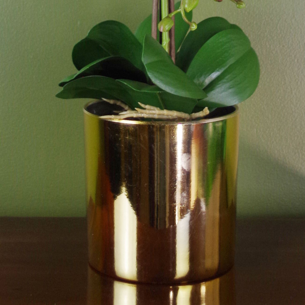 Leaf Purple and Gold Large Orchid Artificial Plant 52cm Image 3