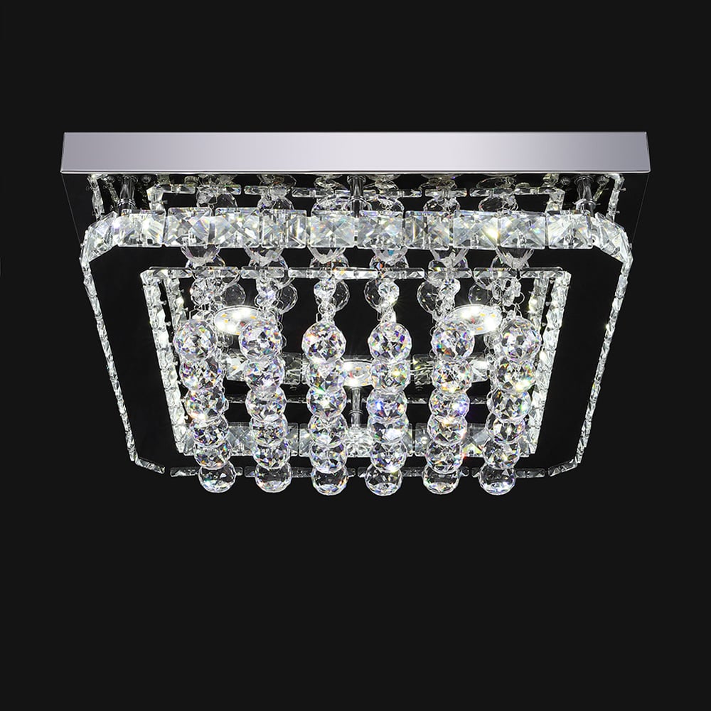 Living and Home Crystal LED Flush Mount Ceiling Light Image 4