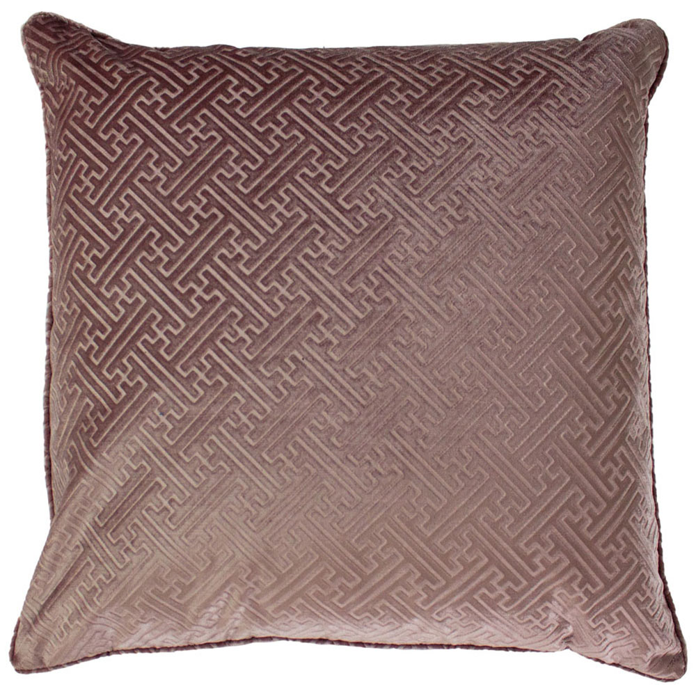 Paoletti Florence Blush Embossed Velvet Cushion Image 1