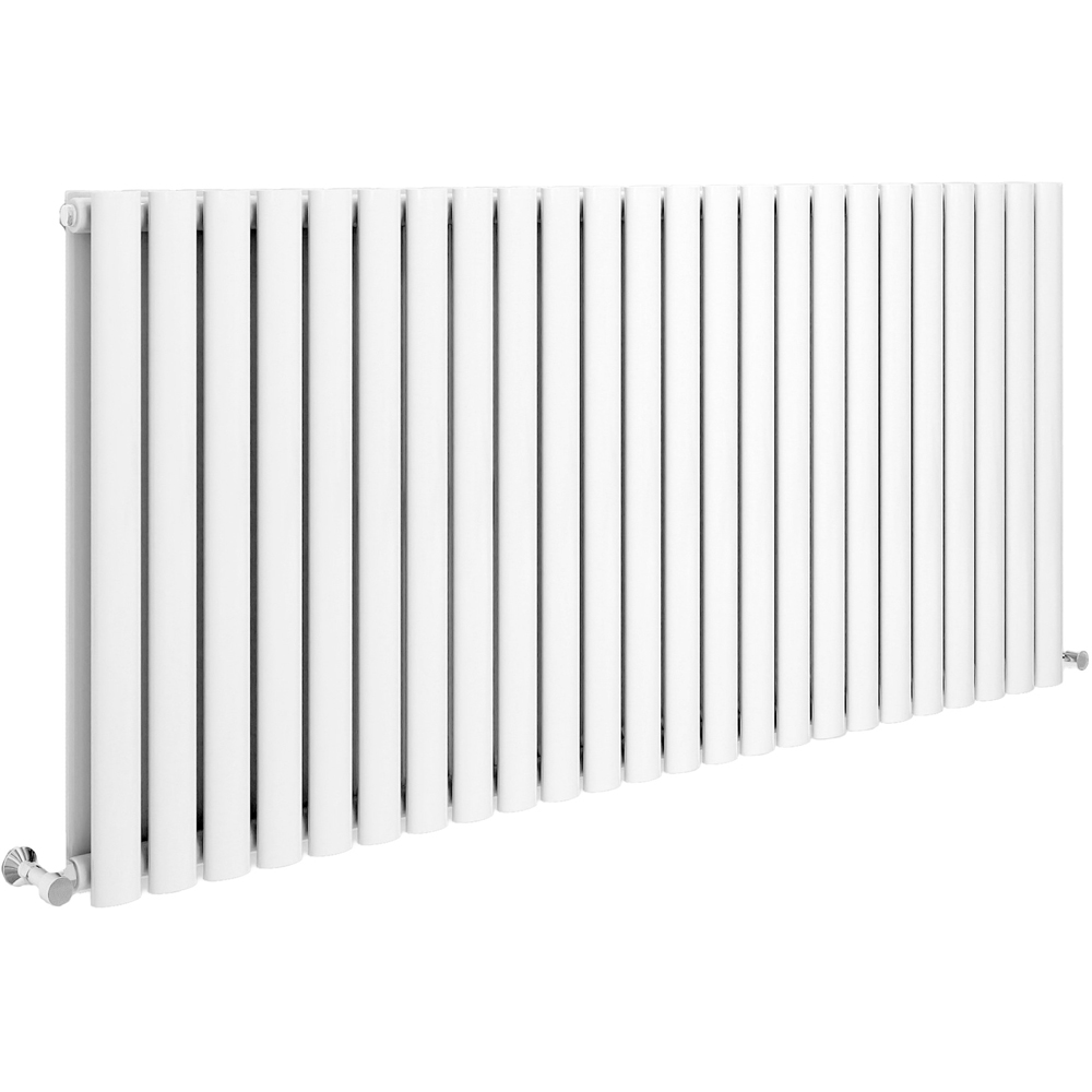 Stech Homes 6245 BTU White Double Panel Horizontal Oval Column Radiator 600 x 1416mm Image 1