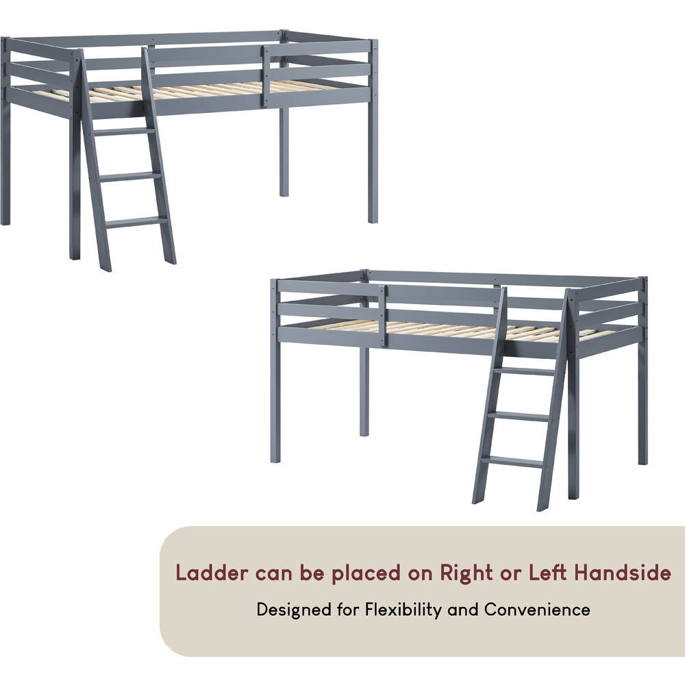VIDA DESIGNS Sydney Single Grey Bunk Bed with Foam Mattress Image 5
