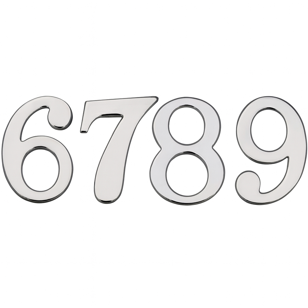 Golden Grace Chrome Finish Self Adhesive Apartment Sign Door Numerals No 8 50mm Image