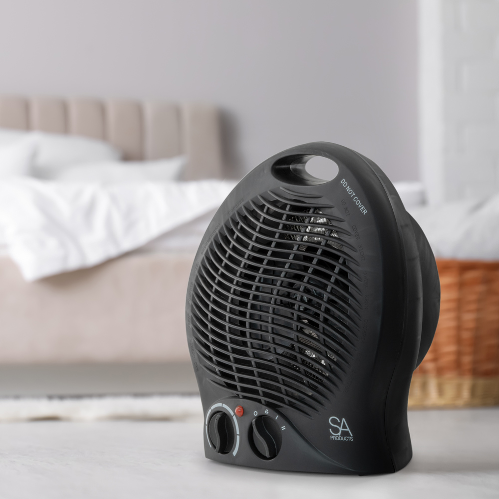 Black Upright Portable Heater with 2 Heat Settings Image 8
