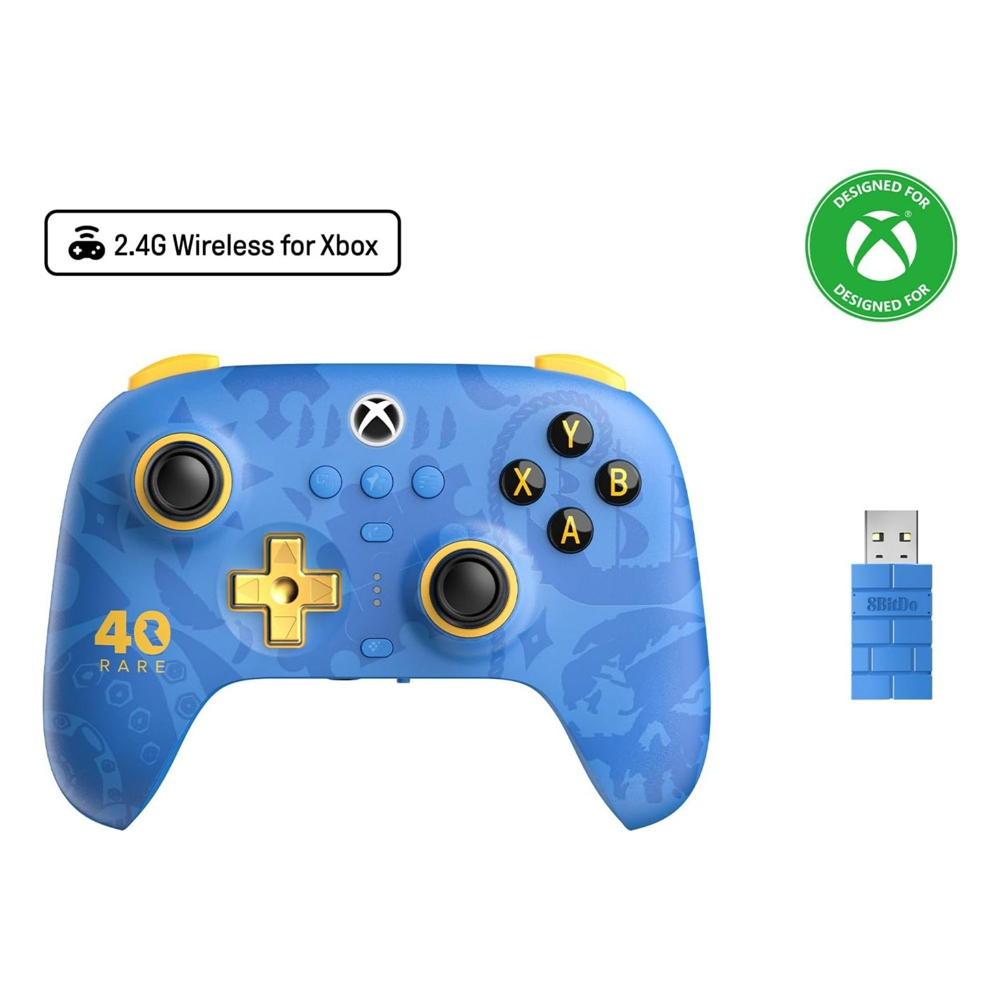 8BitDo Ultimate Rare 40th Anniversary 3-Mode Blue Xbox Controller Image 6