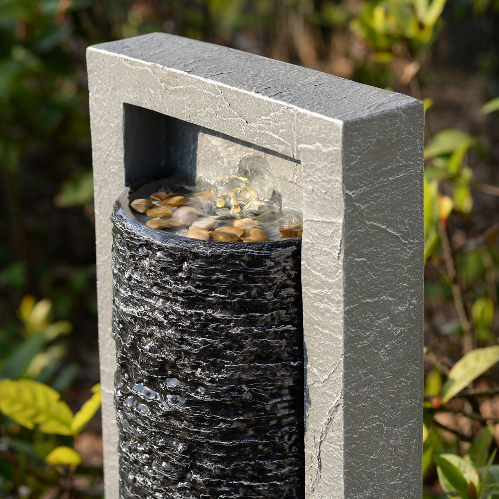 Teamson Home Dark Gray Framed Column Water Outdoor Fountain 32 inch Image 6