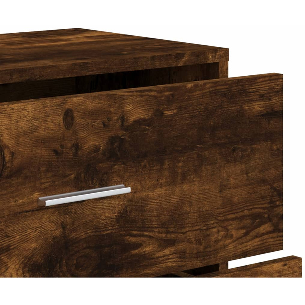 vidaXL 4 Door 4 Drawer Smoked Oak Sideboard Image 8