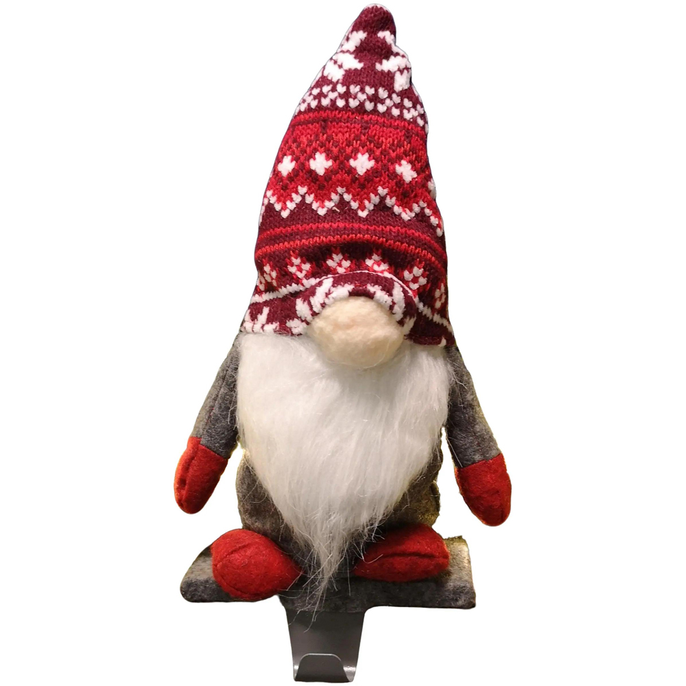 Samuel Alexander Grey Plush Gnome Gonk Stocking Holder Image 1