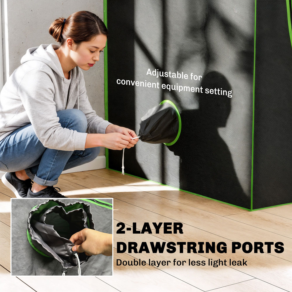 Outsunny Black Reflective Mylar Hydroponic 3.9 x 3.9ft Grow Tent Image 5