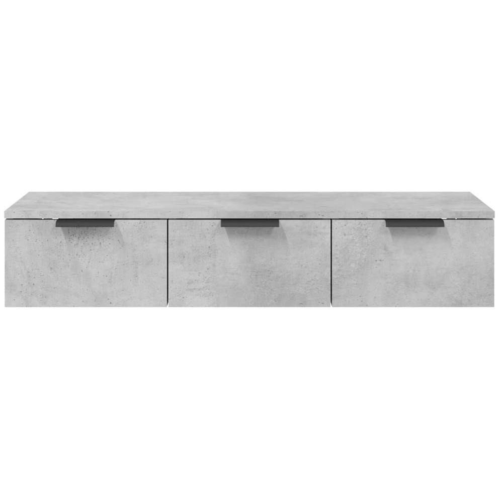 vidaXL 3 Drawer Concrete Grey Wall Mounted Cabinet Image 5