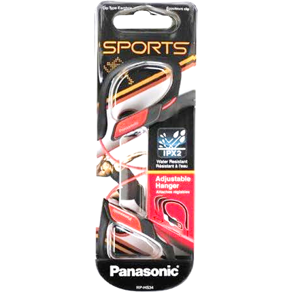 Panasonic RP-HS34E Red Adjustable In-Ear Sports Headphones Image 3