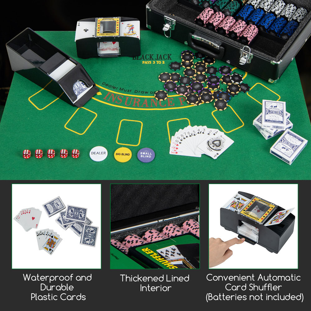 Costway Black 600 Piece Claytec Poker Chip Set Image 7