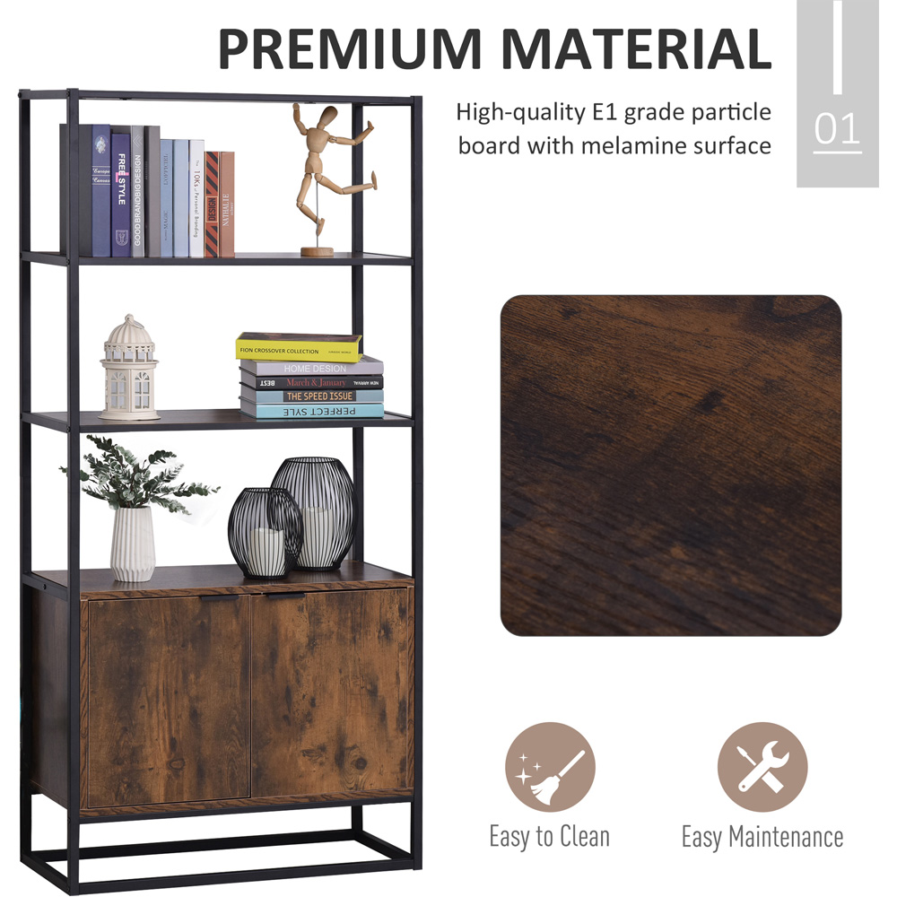 Portland 2 Door Rustic Brown Storage Cabinet Image 4