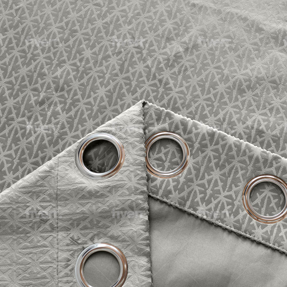 Alan Symonds Temple Silver Velvet Blackout Ring Top Eyelet Curtains 117 x 183cm Image 3