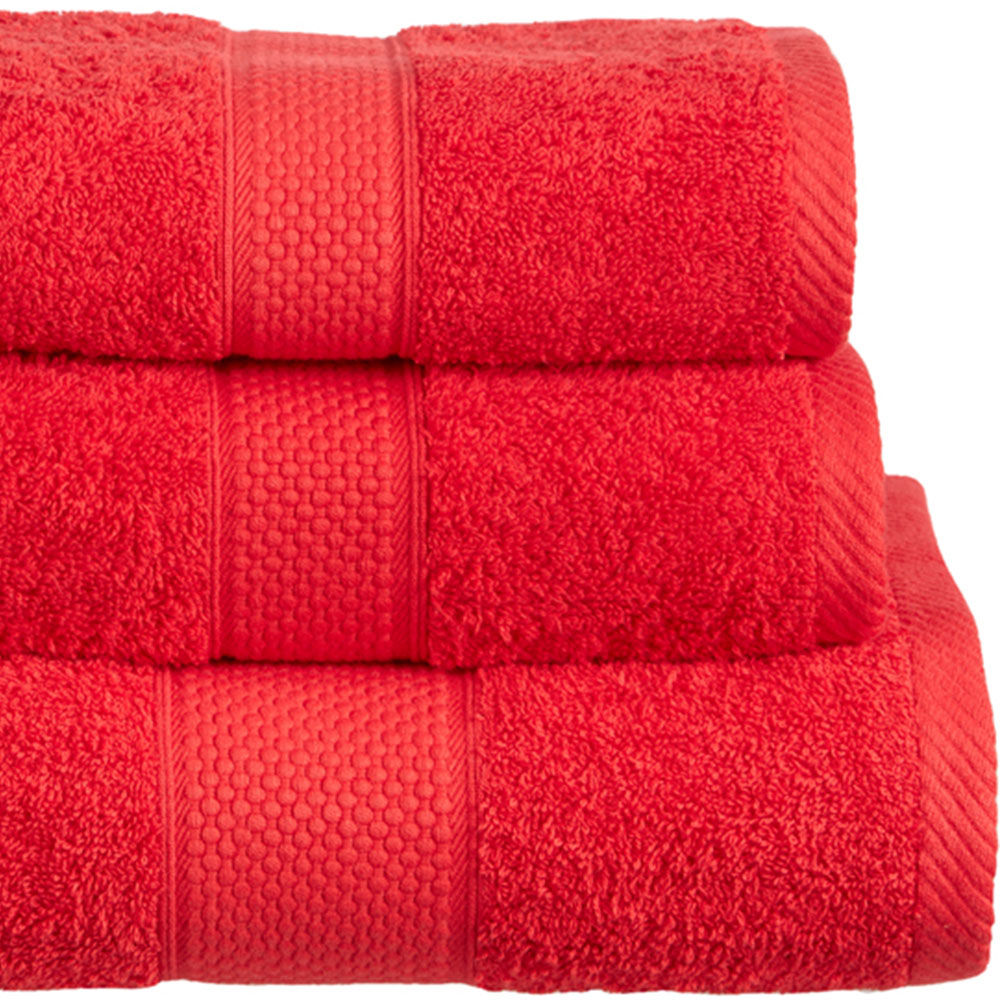 Imperial Ringspun Combed Cotton Red Turkish Guest Towel 2 Pack Image 2