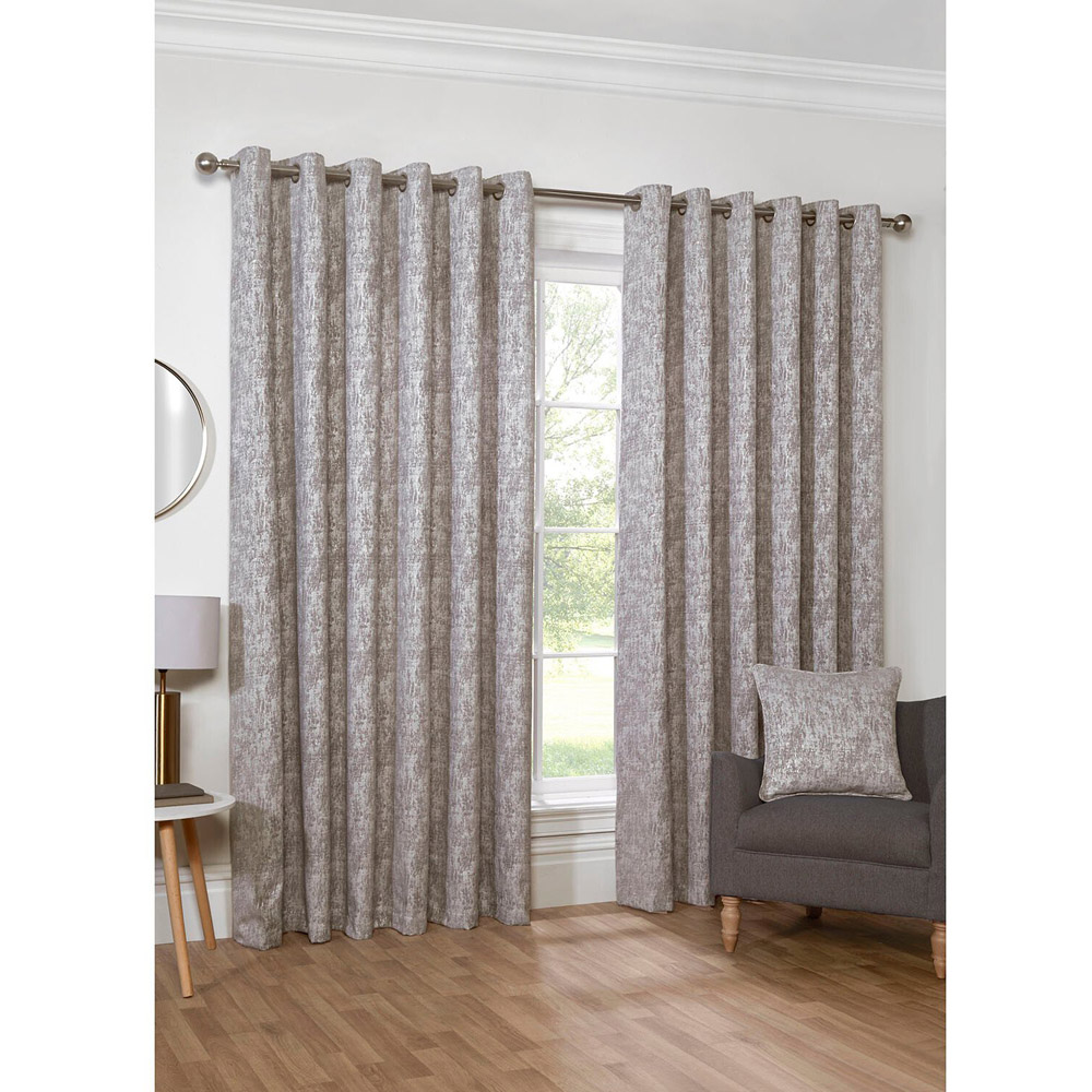 Amara Chenille Eyelet Curtain - Silver / 168cm / 228cm Image 5