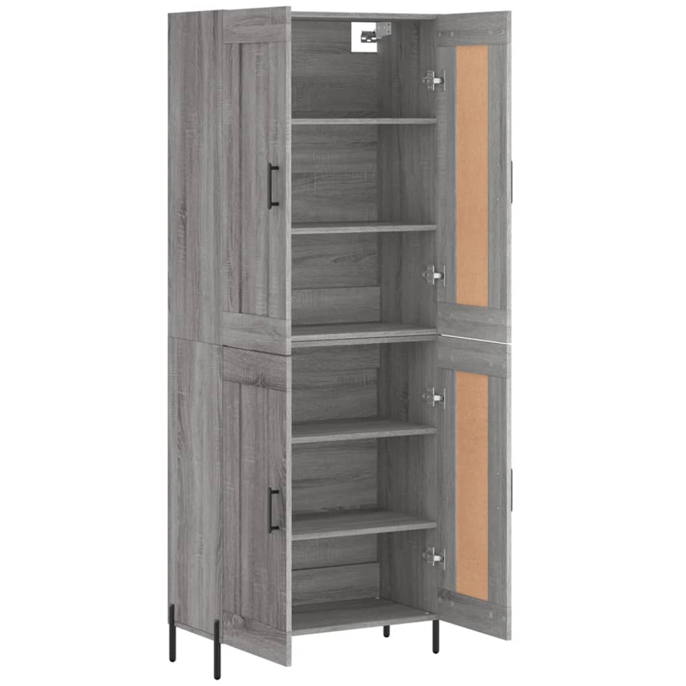 vidaXL 4 Door Grey Sonoma Highboard Image 4