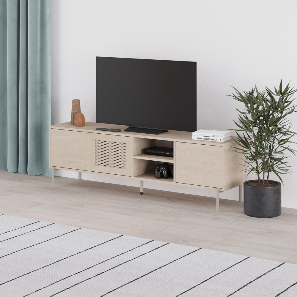 Decortie New Inca 3 Door 2 Shelf Pusula Sandstone Metal TV Unit Image 6