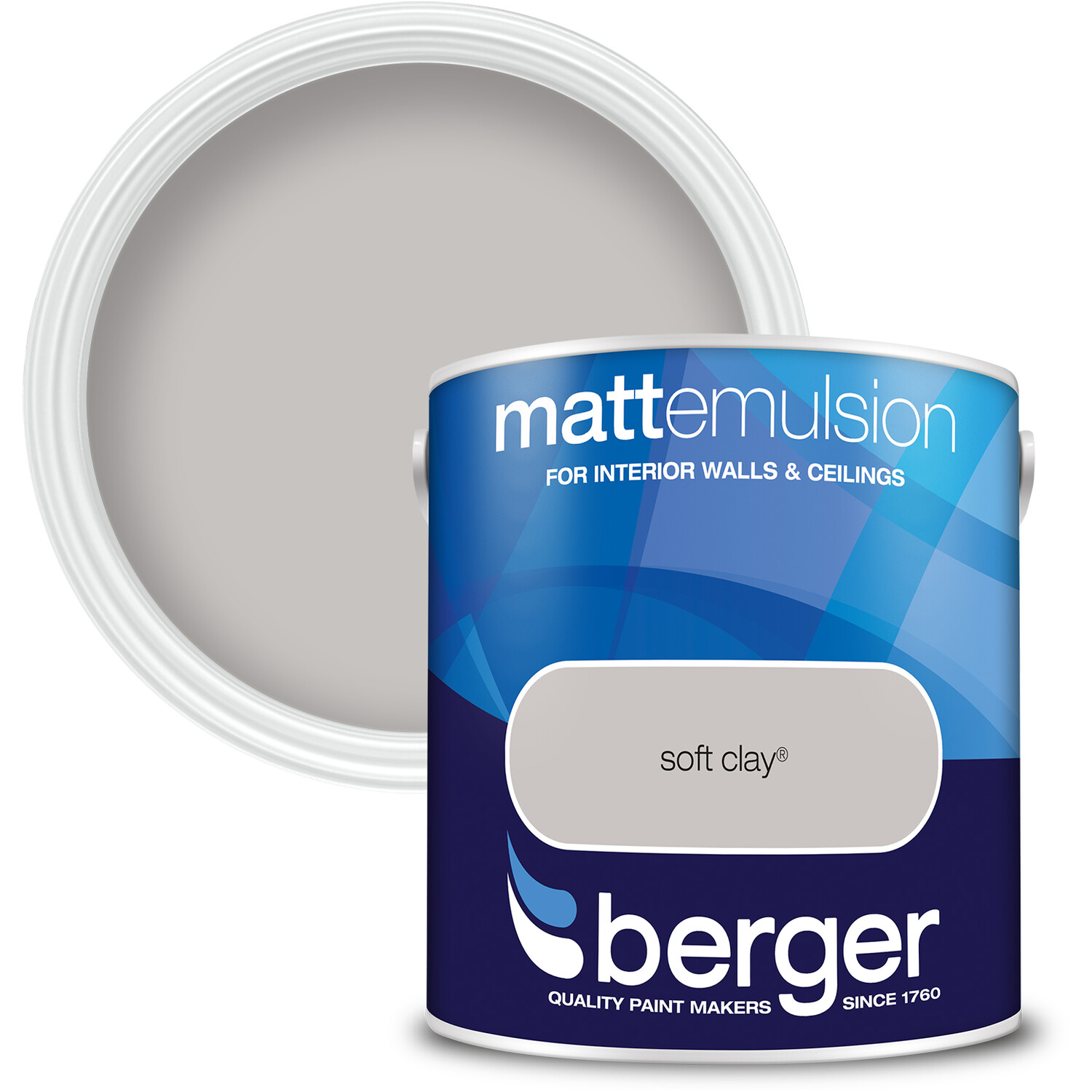 Berger Walls and Ceilings Soft Clay Matt Emulsion Paint 2.5L Image 1