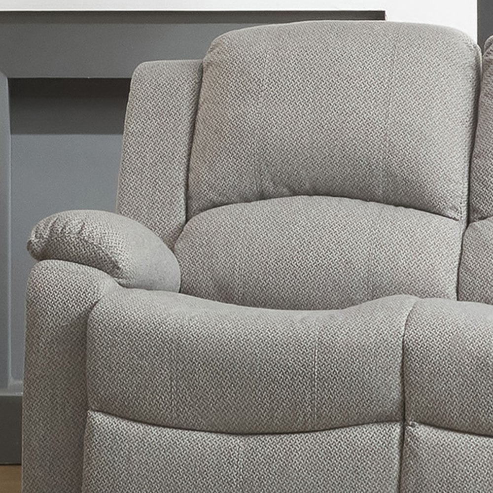 Marldon 2 Seater Light Grey Manual Recliner Sofa Image 3