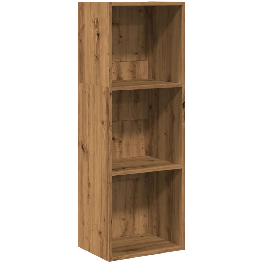 vidaXL 3 Shelf Artisan Oak Slim Bookcase Image 2