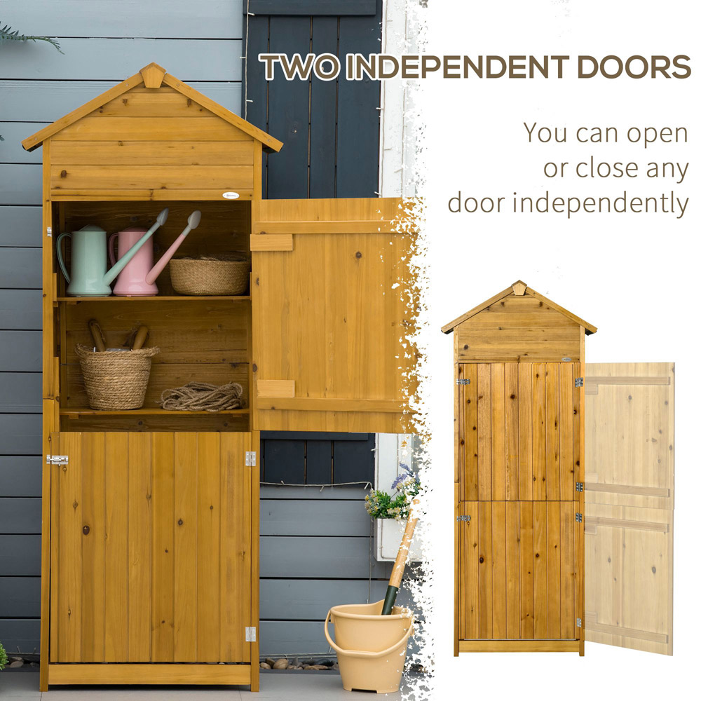 Outsunny 2.5 x 1.6ft Wood Effect Garden Shed Cabinet  Image 6