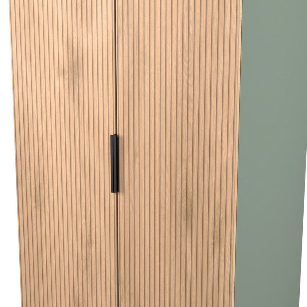 Crowndale Java 2 Door Slatt Effect and Reed Green Wardrobe Image 6