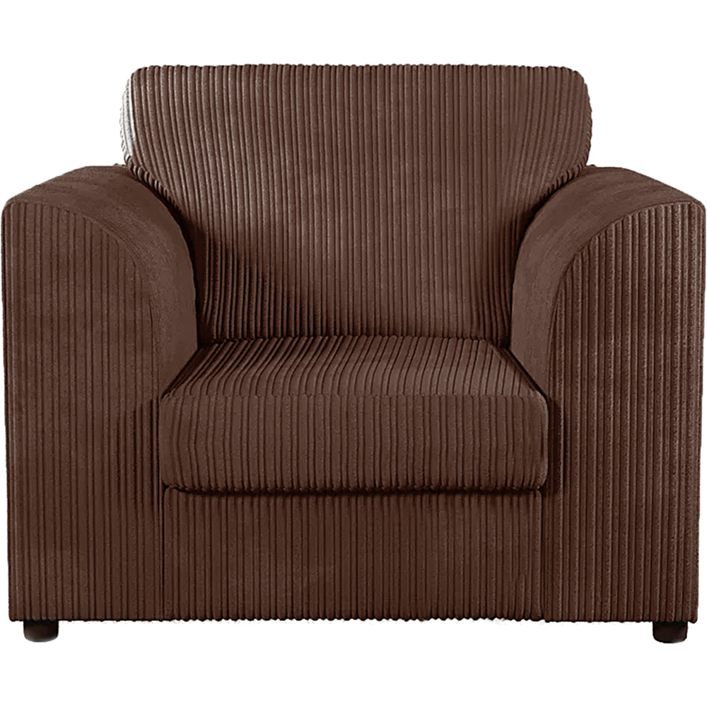 Luxor Single Seater Chocolate Jumbo Cord Armchair Image 2