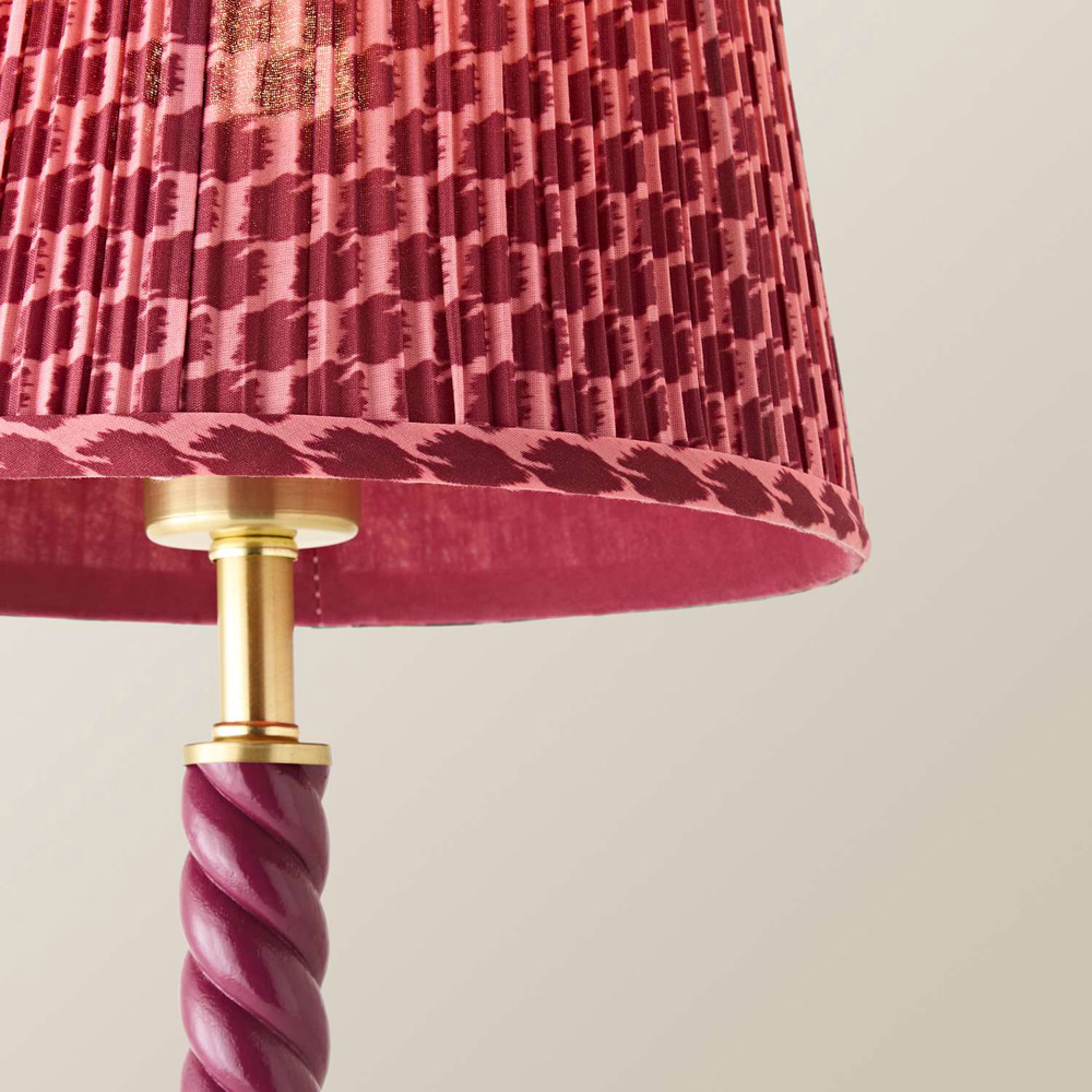 ValueLights Amara Pink Pleated Tapered Shade Pink Twist LED Table Lamp with Bulb Image 4