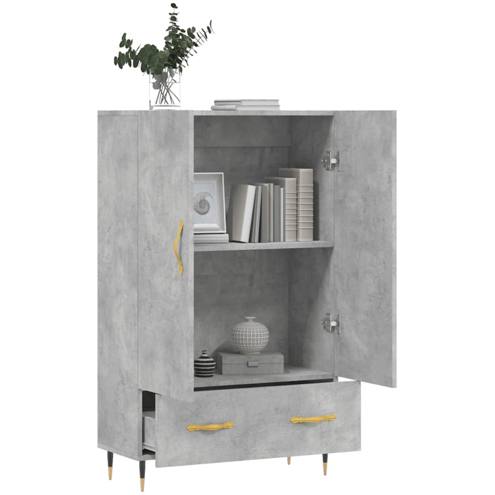 vidaXL 2 Door Single Drawer Concrete Grey Highboard Image 4