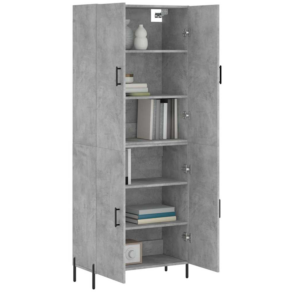 vidaXL 4 Door Concrete Grey Tall Highboard Image 3