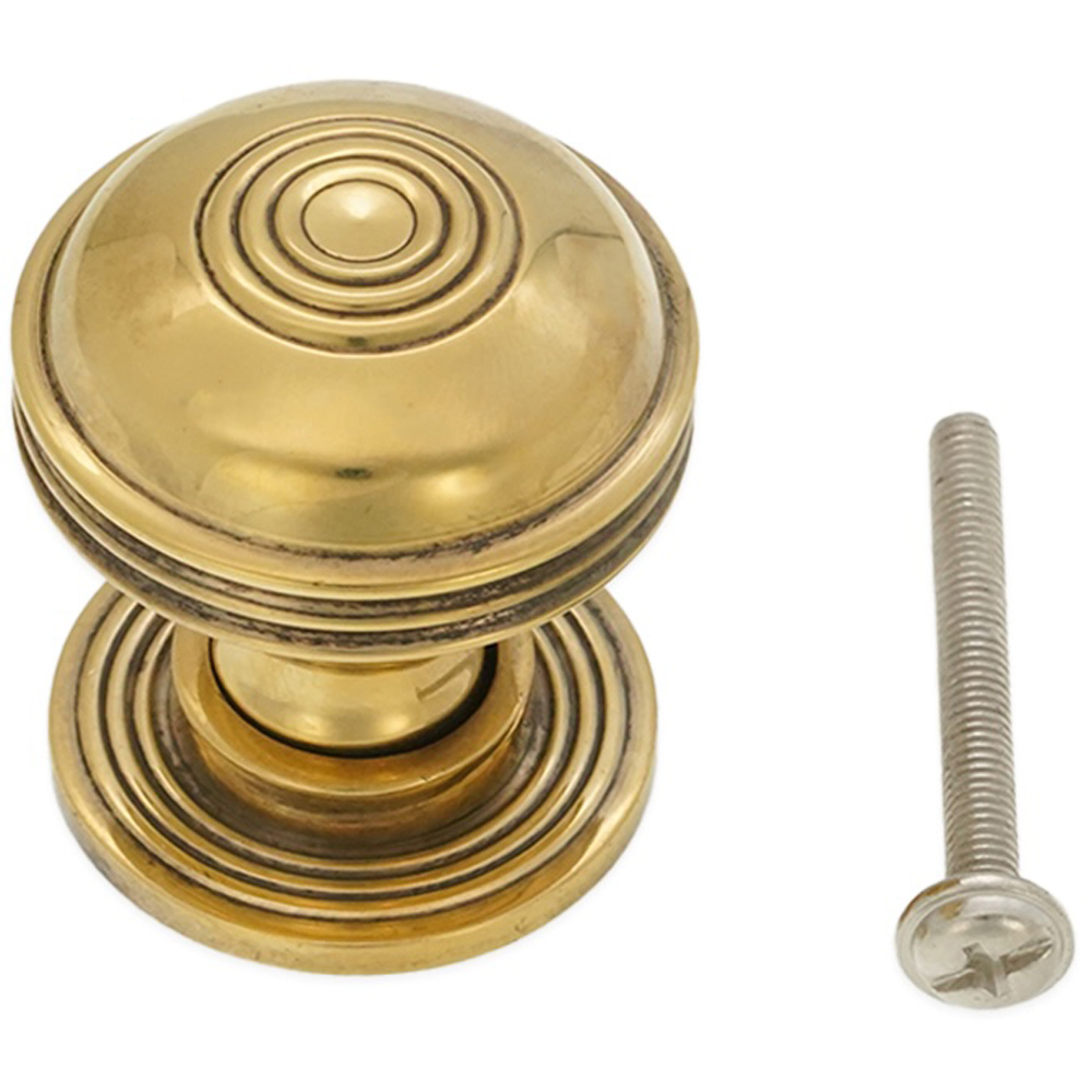 Spira Brass Preston Aged Brass Small 32mm Cupboard Knob Image 3