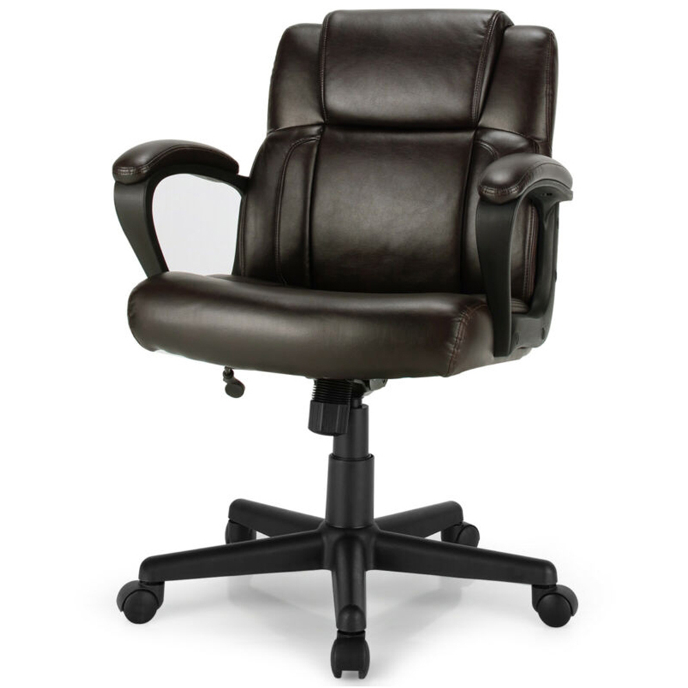 Costway Black PU Leather Office Chair Image 2