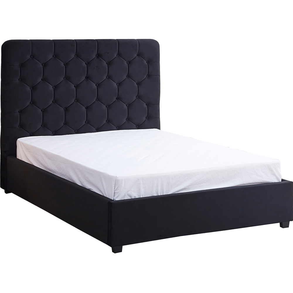 Seconique Madison King Size Black Velvet Fabric Bed Frame Image 3