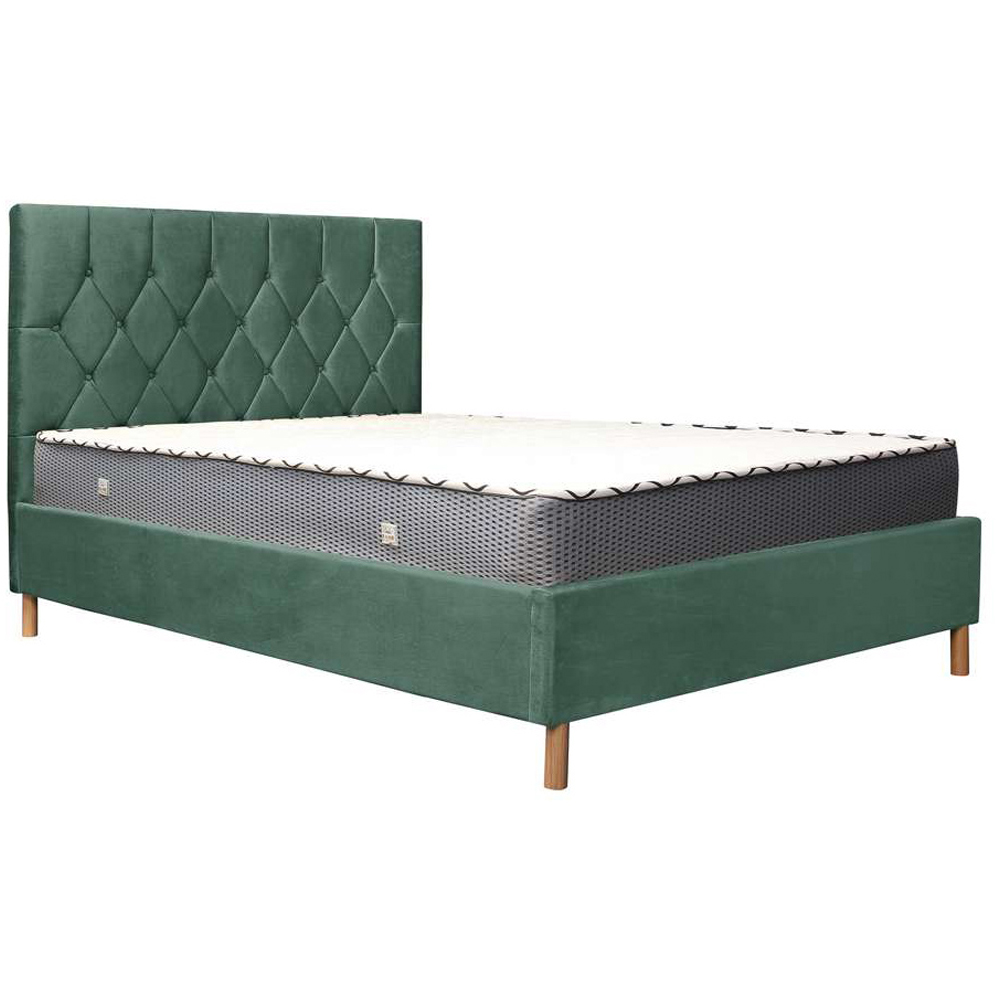 Loxley Double Green Fabric Ottoman Bed Image 2