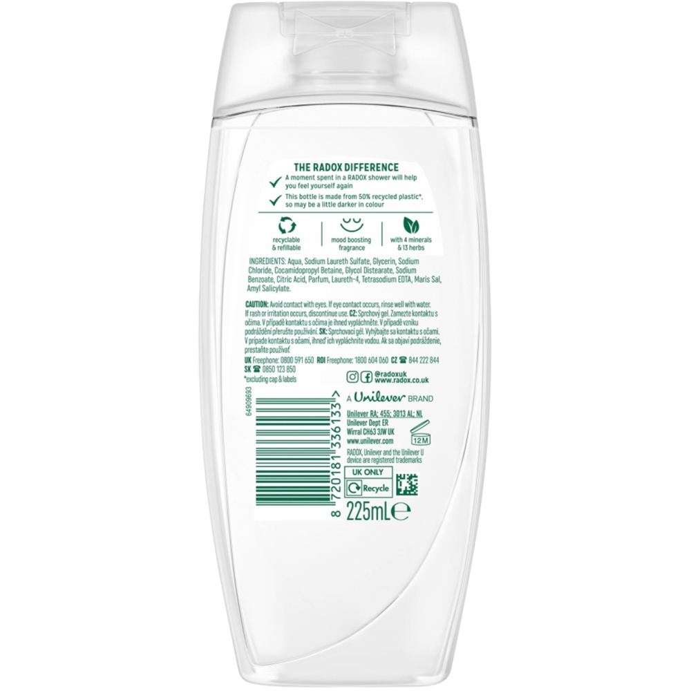 Radox Mineral Therapy Feel Moisturised Chamomile and Oat Shower Gel 225ml 6 Pack Image 3