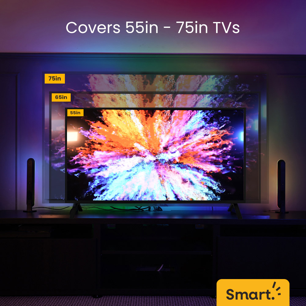 ValueLights Smart App-Control RGBIC TV Backlight LED and Light Bars Kit Image 3