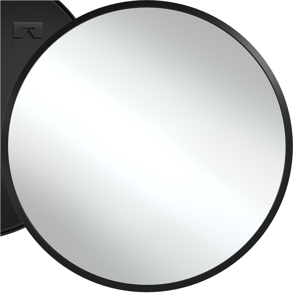 tectake Fiona Black Aluminium Frame Round Wall Mounted Mirror 50cm Image 3