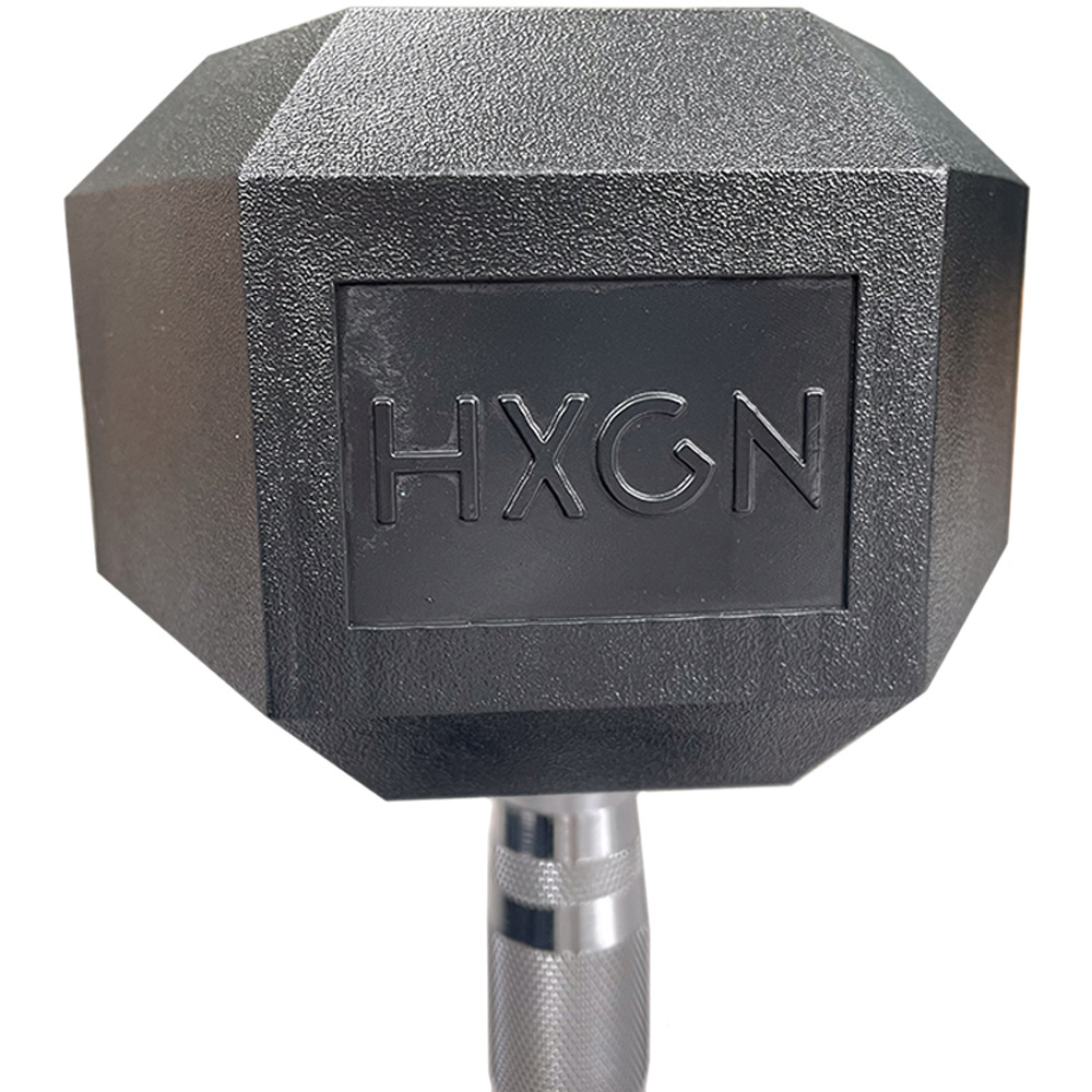 HXGN Pro Hex Black Dumbbell 22.5kg 2 Pack Image 4