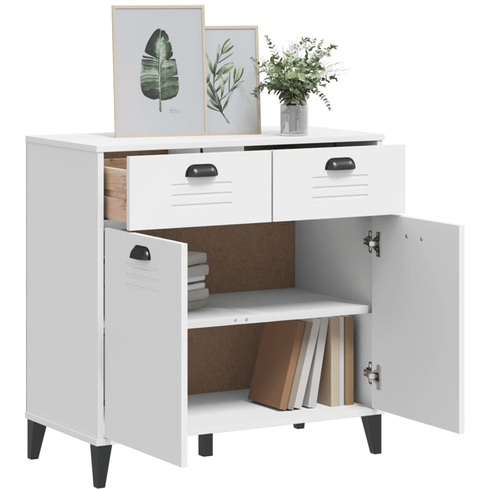 vidaXL 2 Door 2 Drawer White Sideboard Image 4