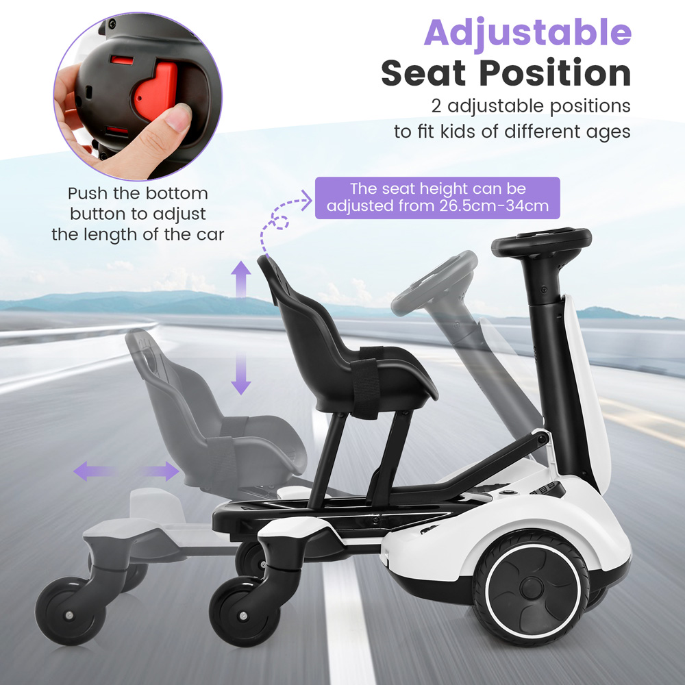Costway White Electric Ride On Drift Car 6V Image 8