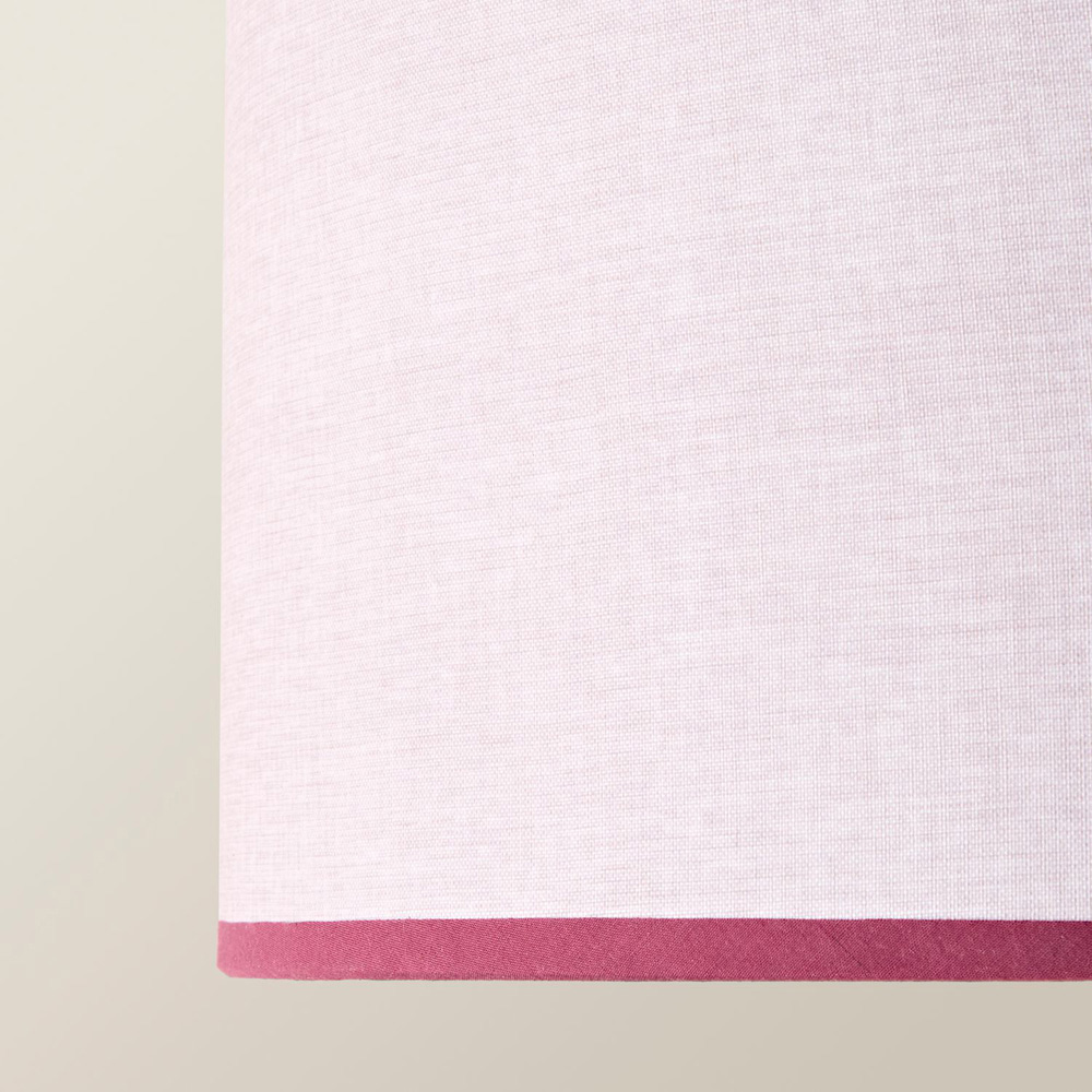 ValueLights Kiara Natural Linen Large Lamp Shade with Pink Trim Inner 45cm Image 5