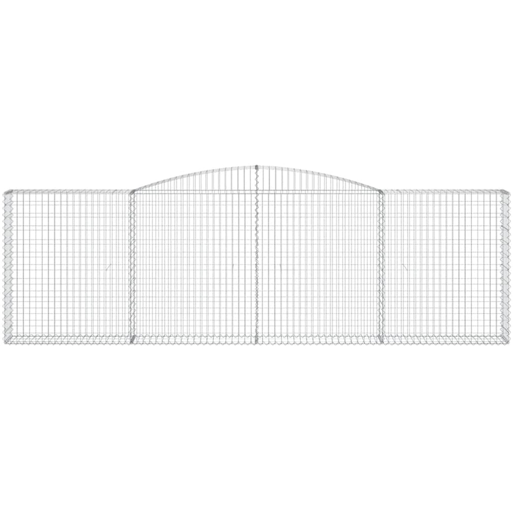 vidaXL Silver Galvanised Iron Arched Gabion Basket 400 x 30 x 120/140cm 9 Pack Image 2