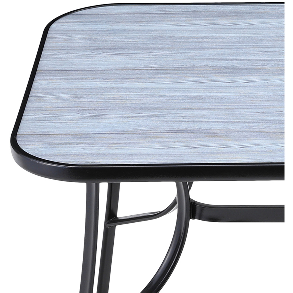 Living and Home Black Tempered Glass Large Rectangle Wood Grain Coffee Table Image 4