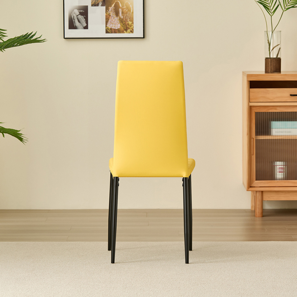 Indoor Living Emily Set of 4 Mustard Leather Dining Chair Image 5
