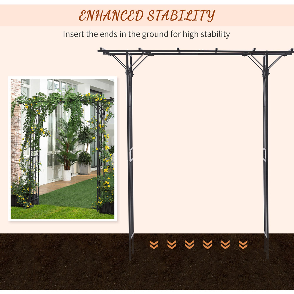 Outsunny 7 x 4ft Metal Garden Arch Trellis Image 8