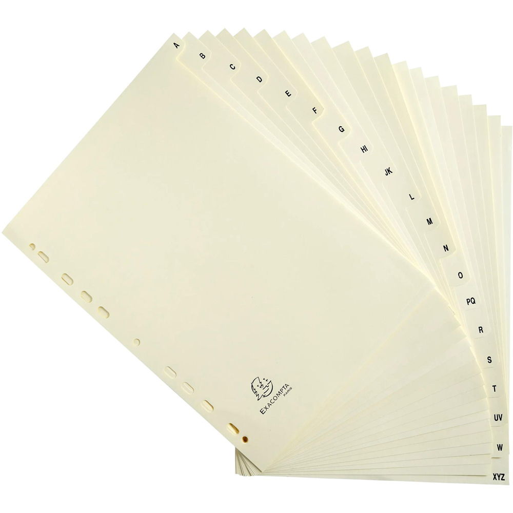 Exacompta A4 Ivory A-Z Divider 10 Pack Image 3