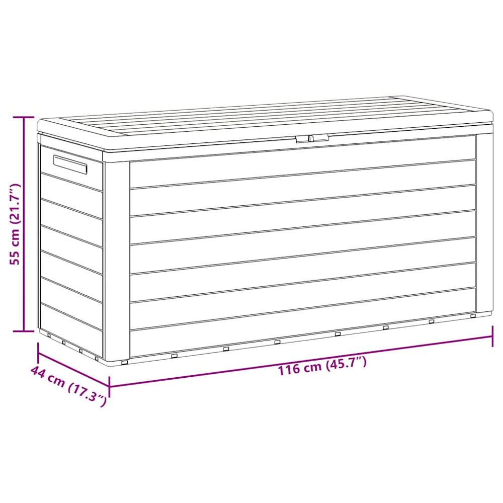 vidaXL 190L Brown Polypropylene Garden Storage Box Image 5