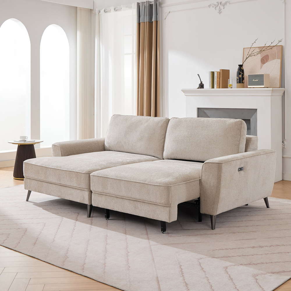 Bensonhurst 2 Seater Beige Right Hand Facing Power Bed with Wireless Remote Image 3